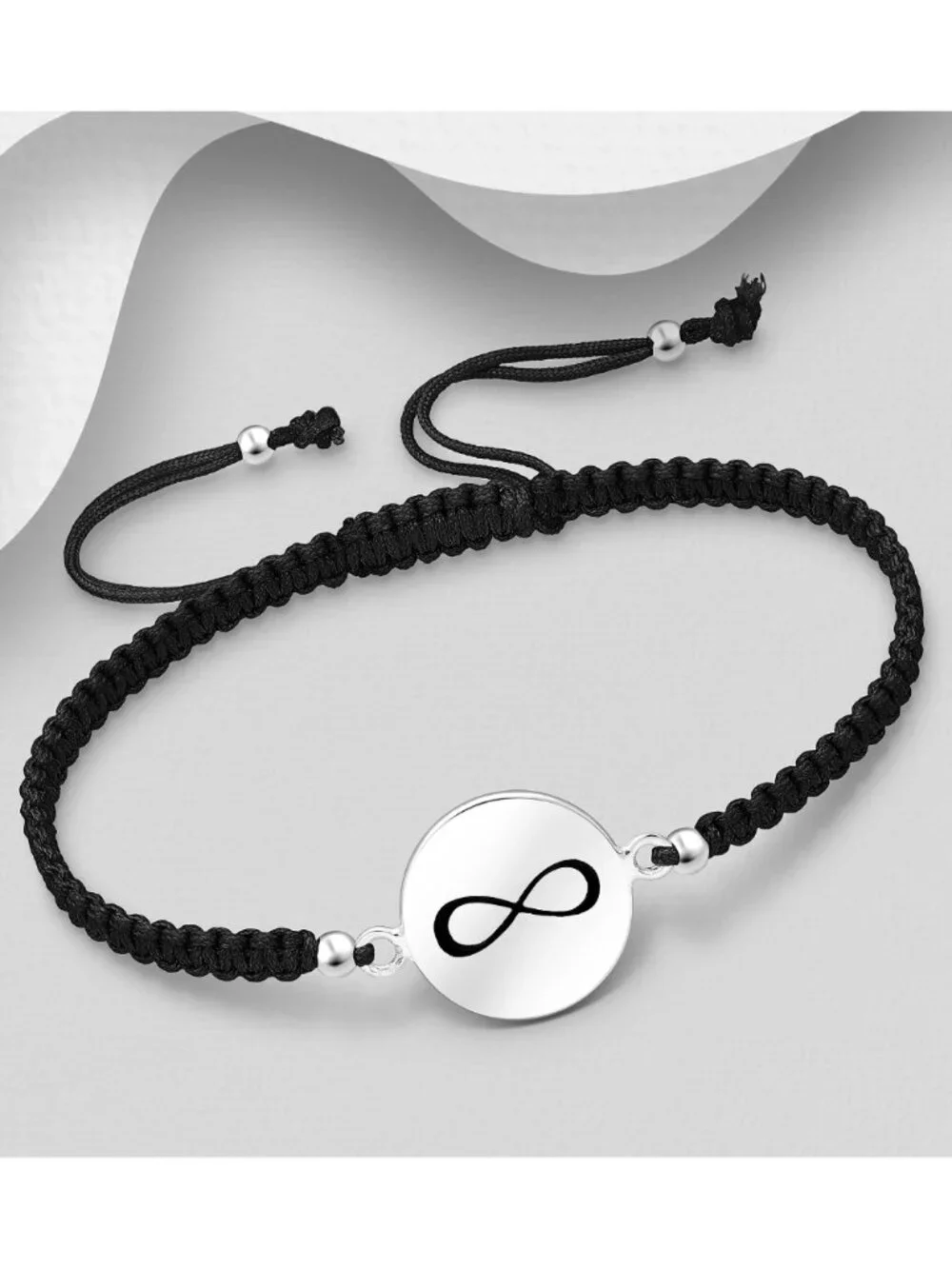 925 Sterling Silver Infinity with Adjustable Thread Bracelet